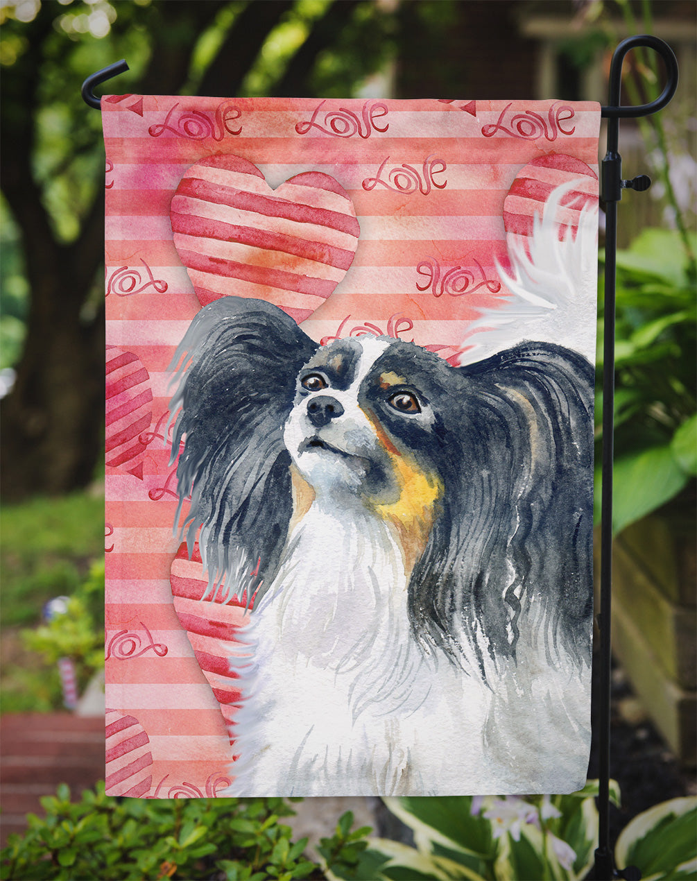 Papillon Love Flag Garden Size BB9744GF by Caroline's Treasures