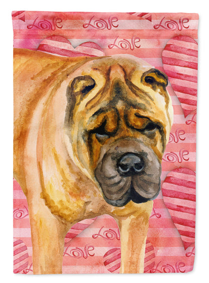 Shar Pei Love Flag Canvas House Size BB9748CHF by Caroline's Treasures