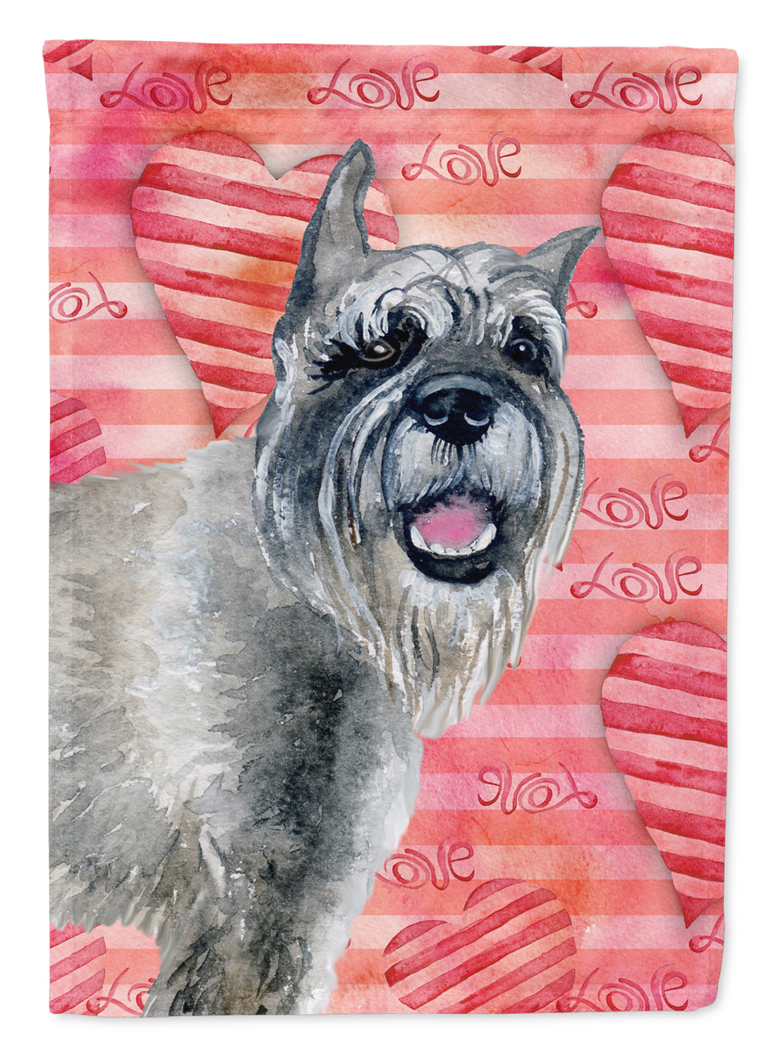 Schnauzer Love Flag Canvas House Size BB9749CHF by Caroline's Treasures