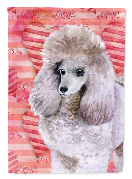 Poodle Love Flag Canvas House Size BB9752CHF by Caroline's Treasures