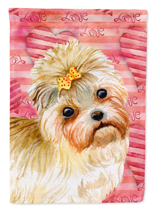 Morkie Love Flag Canvas House Size BB9755CHF by Caroline's Treasures