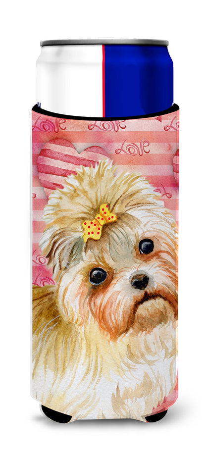 Morkie Love  Ultra Hugger for slim cans BB9755MUK by Caroline's Treasures