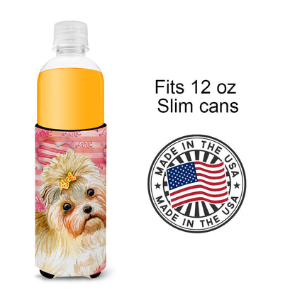 Morkie Love  Ultra Hugger for slim cans BB9755MUK by Caroline's Treasures