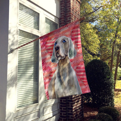 Weimaraner Love Flag Canvas House Size BB9761CHF by Caroline's Treasures