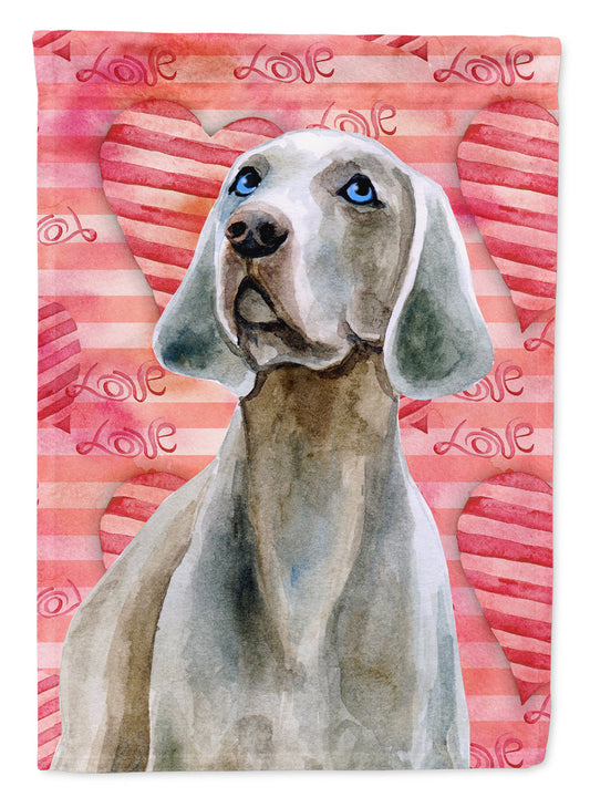 Weimaraner Love Flag Canvas House Size BB9761CHF by Caroline's Treasures