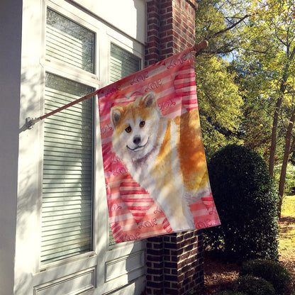 Shiba Inu Love Flag Canvas House Size BB9765CHF by Caroline's Treasures