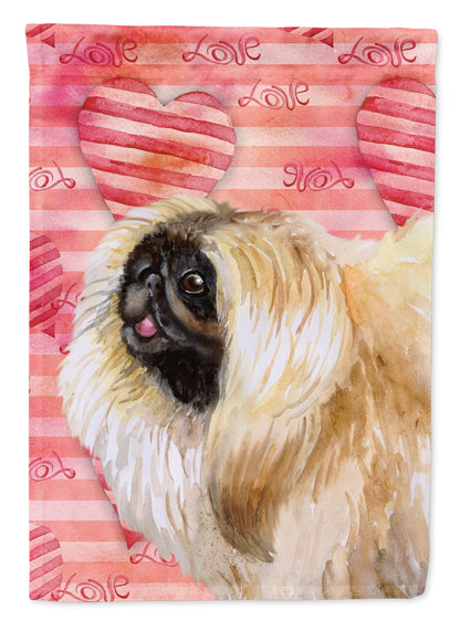 Pekingese Love Flag Canvas House Size BB9768CHF by Caroline's Treasures