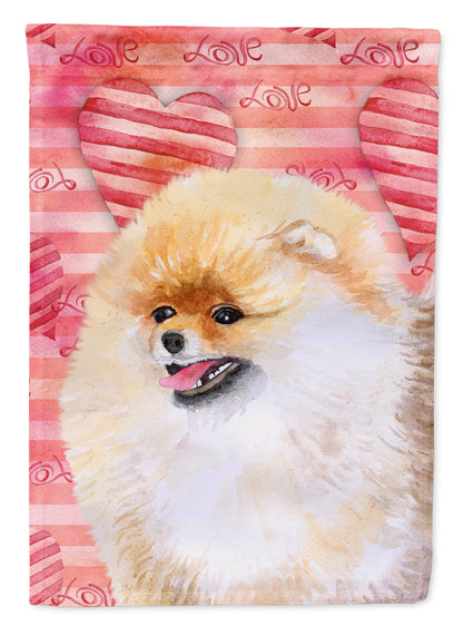 Pomeranian Love Flag Canvas House Size BB9769CHF by Caroline's Treasures