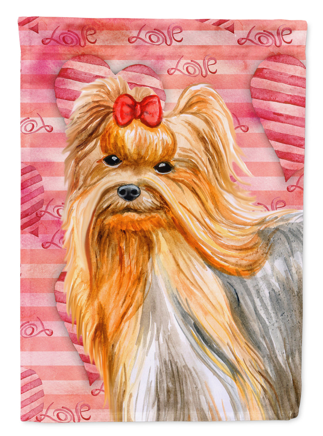 Yorkshire Terrier Love Flag Canvas House Size BB9772CHF by Caroline's Treasures