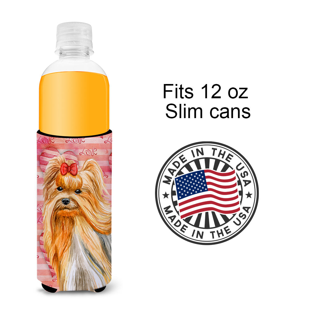 Yorkshire Terrier Love  Ultra Hugger for slim cans BB9772MUK by Caroline's Treasures