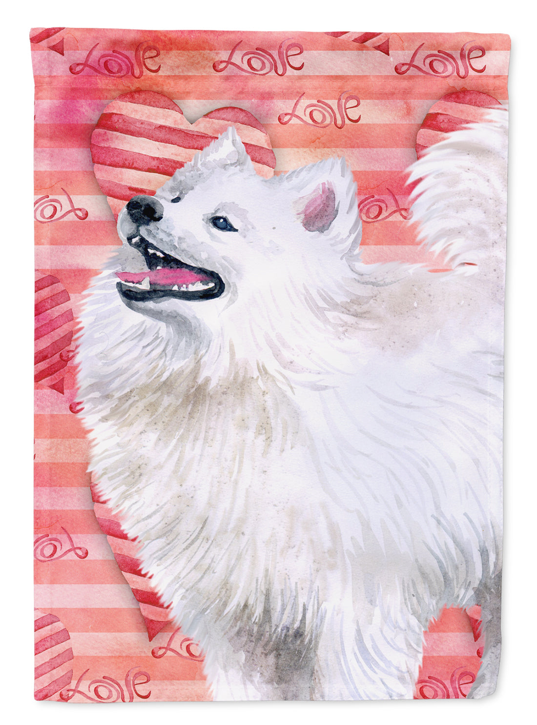 Samoyed Love Flag Canvas House Size BB9778CHF by Caroline's Treasures