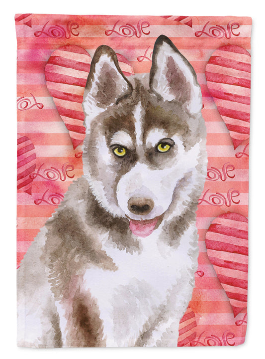 Siberian Husky Grey Love Flag Canvas House Size BB9783CHF by Caroline's Treasures