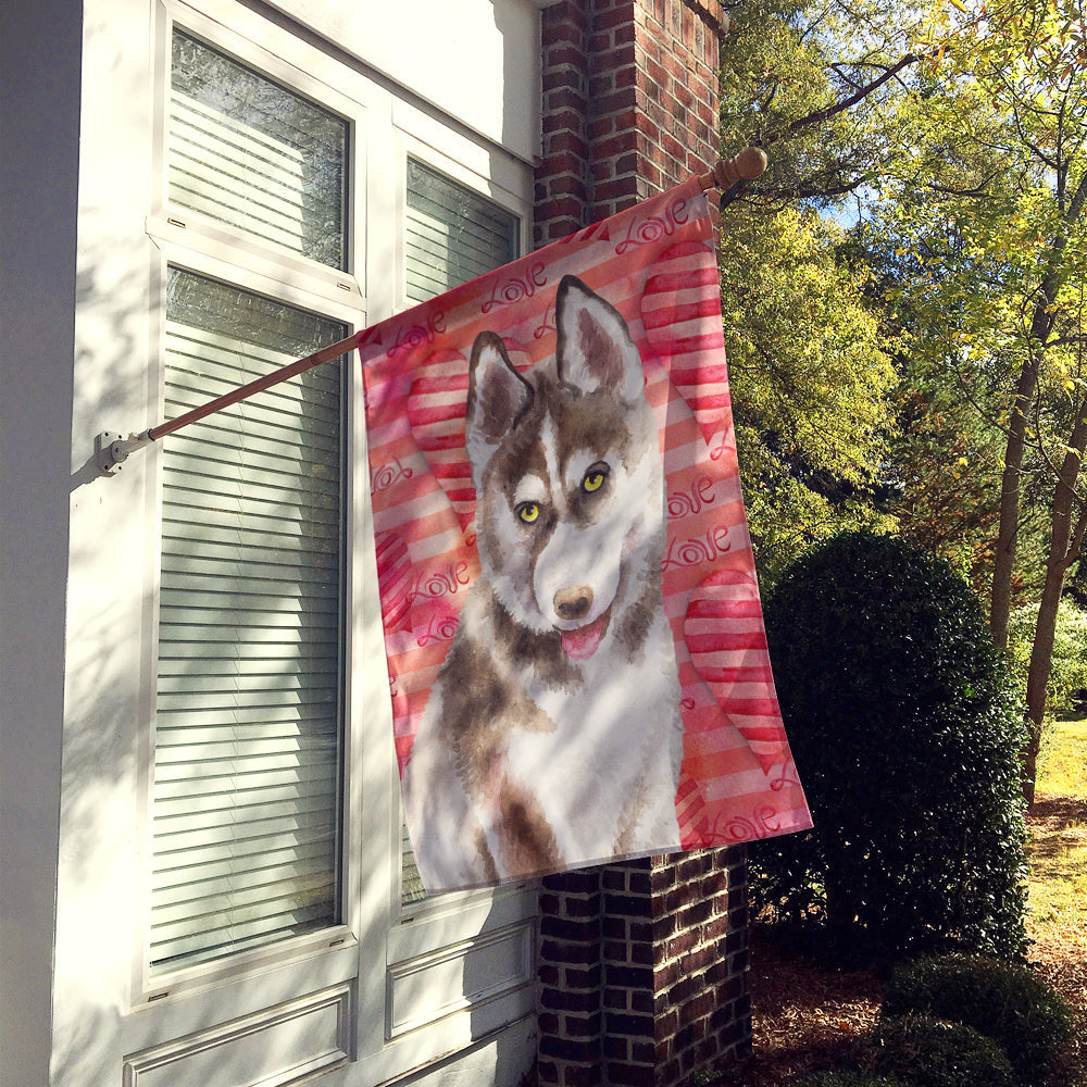 Siberian Husky Grey Love Flag Canvas House Size BB9783CHF by Caroline's Treasures