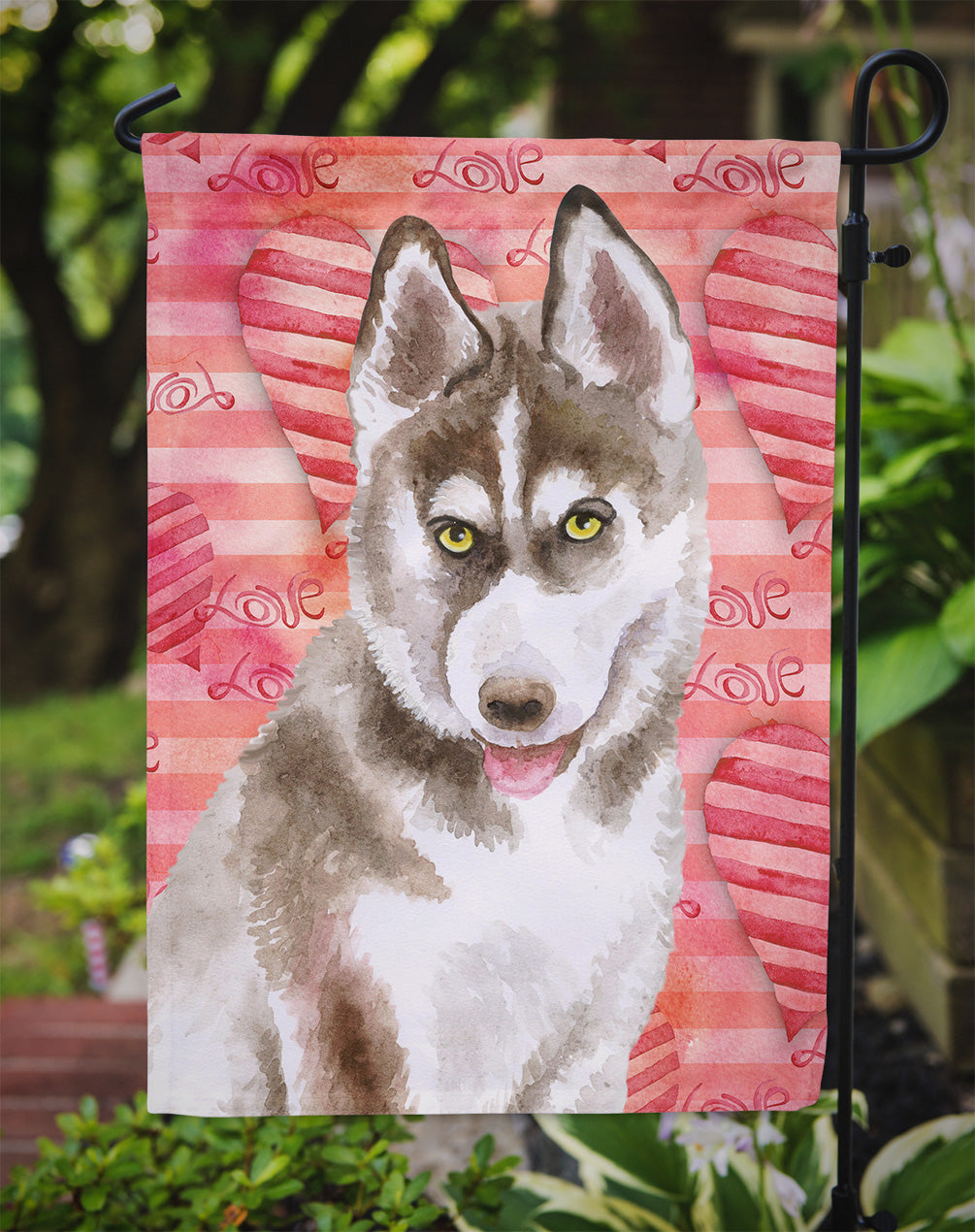 Siberian Husky Grey Love Flag Garden Size BB9783GF by Caroline's Treasures