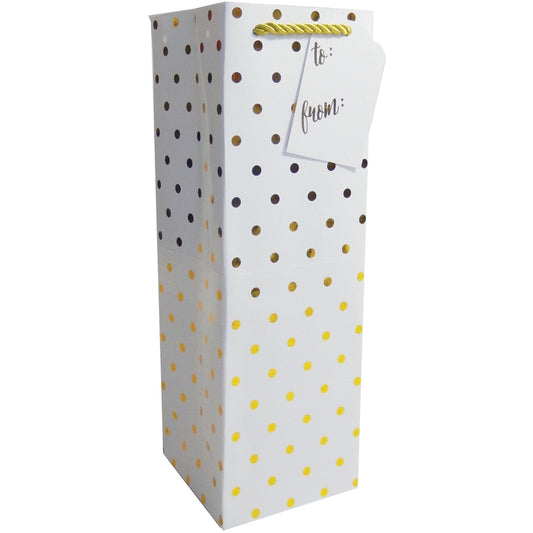 Wine Bottle Matte Elegant Gift Bags with Gold Foil, Clink by Present Paper