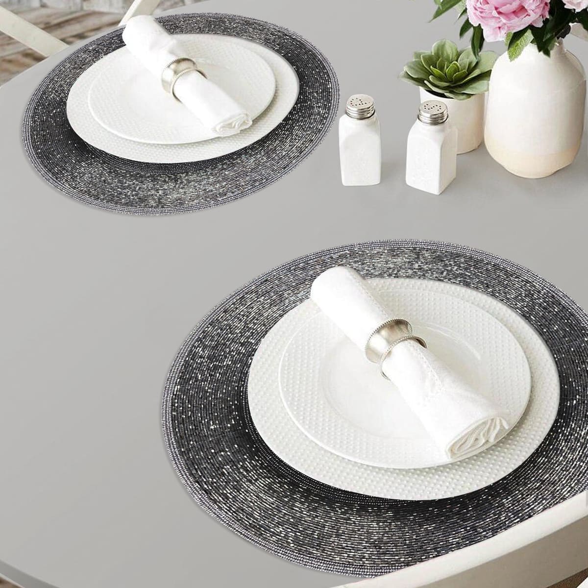 The Akeba Beaded Placemats by Decozen