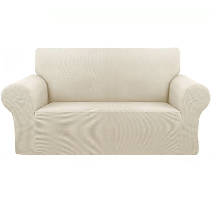 Beige 2-Piece Set Slipcover Sofa & Loveseat Cover Protector 4-Way Stretch Elastic by Homemartgoods