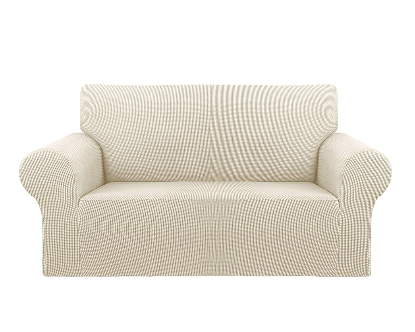 Beige 2-Piece Set Slipcover Sofa & Loveseat Cover Protector 4-Way Stretch Elastic by Homemartgoods