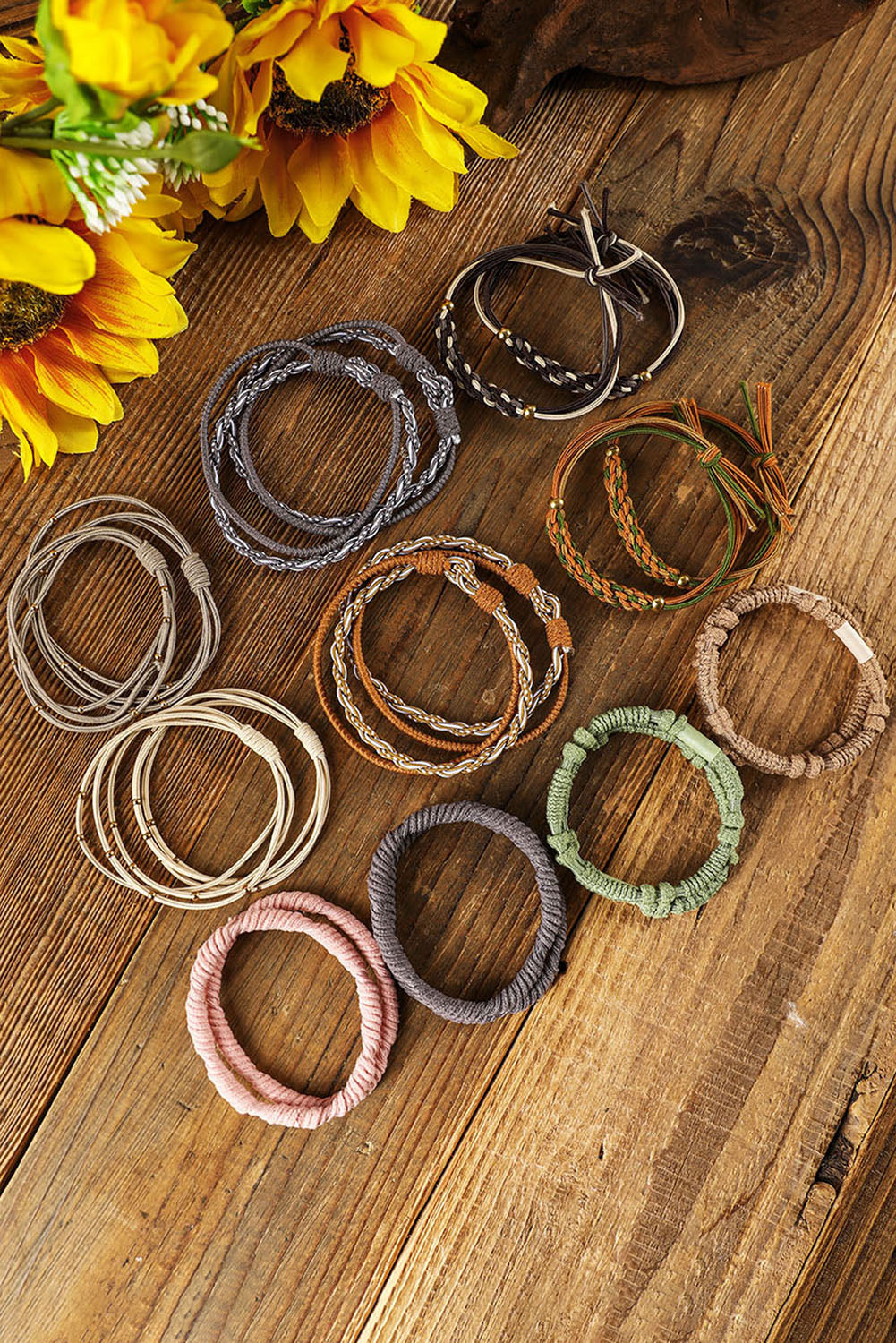 10pcs Boho Knotted Hair Ties by Threaded Pear