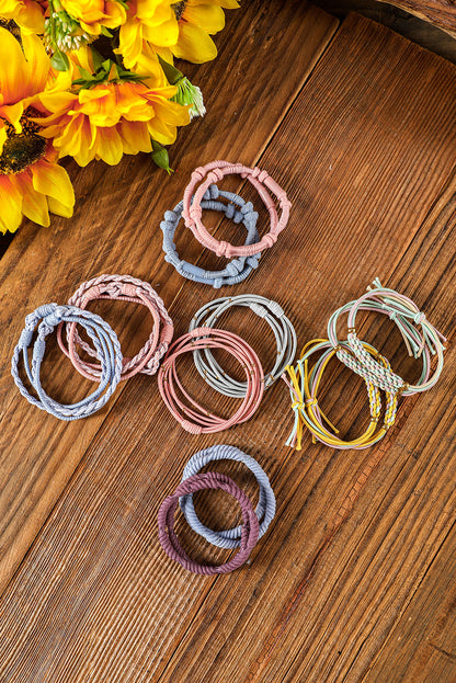 10pcs Pink Knotted Hair Ties by Threaded Pear