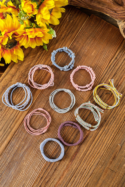 10pcs Pink Knotted Hair Ties by Threaded Pear