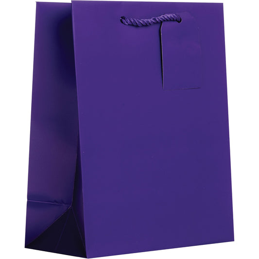 Heavyweight Solid Color Medium Gift Bags, Matte Purple by Present Paper