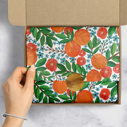 Orange Grove 20" x 30" Floral Gift Tissue Paper by Present Paper