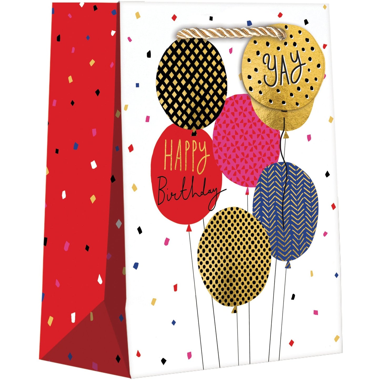 Small Birthday Gift Bags, Balloons with Glitter Accents by Present Paper