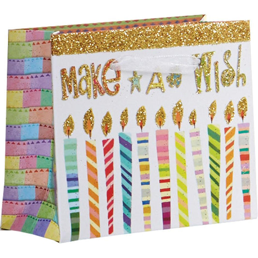 Tiny Matte Birthday Party Gift Bags with Glitter, Candles by Present Paper