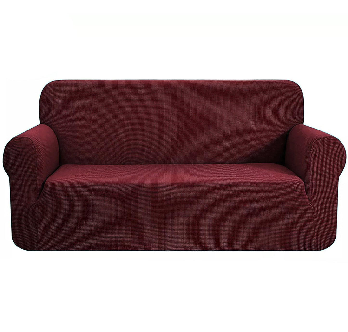 Burgundy 2-Piece Set Slipcover Sofa & Loveseat Cover Protector 4-Way Stretch Elastic by Homemartgoods