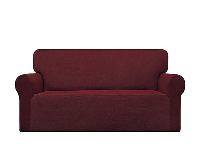 Burgundy 2-Piece Set Slipcover Sofa & Loveseat Cover Protector 4-Way Stretch Elastic by Homemartgoods