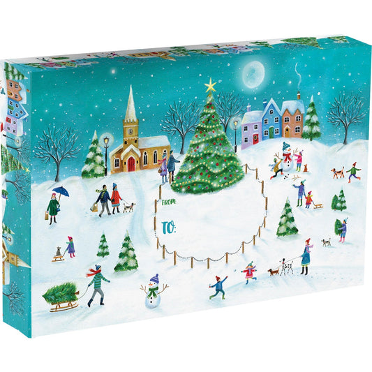 Village Large Christmas Printed Gift Mailing Boxes by Present Paper