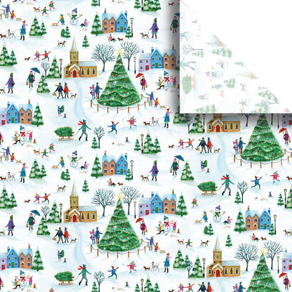 Village Town 20" x 30" Christmas Gift Tissue Paper by Present Paper