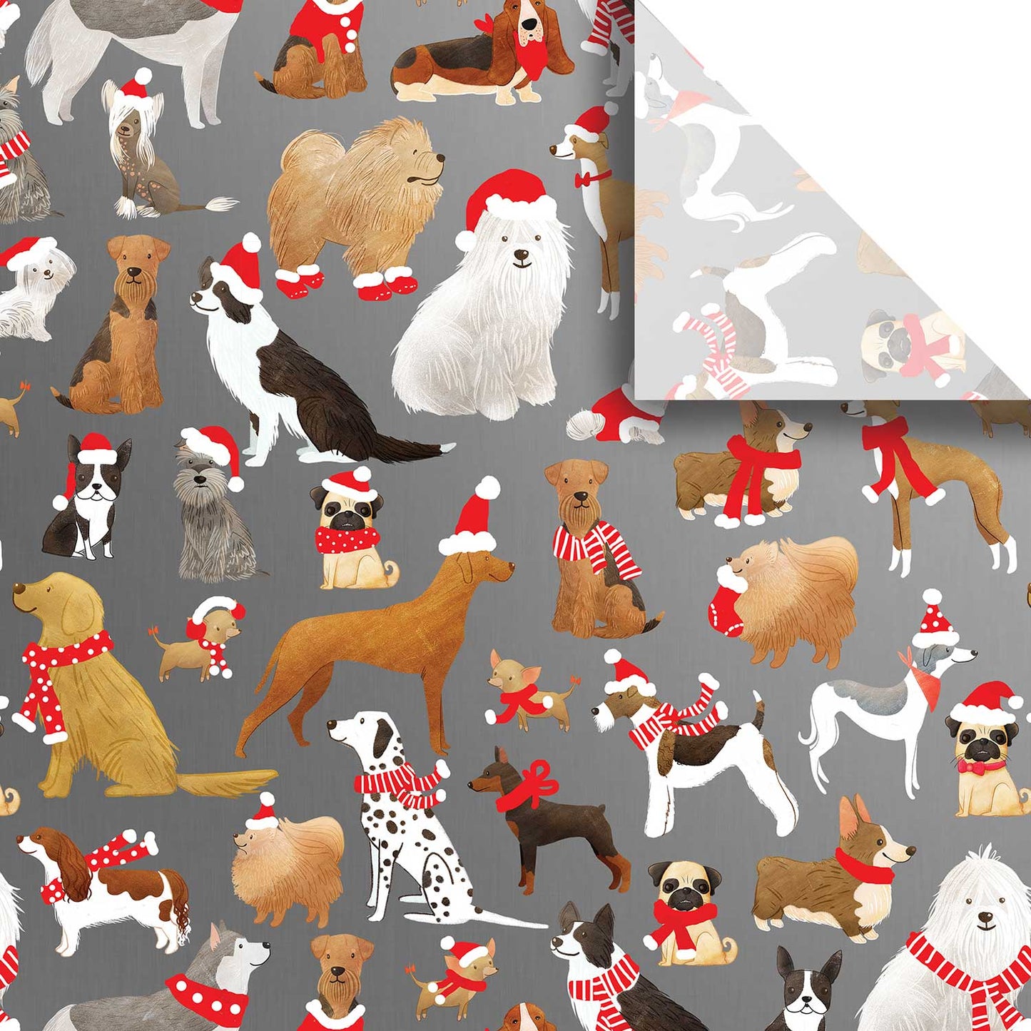 Santa's Helper Dogs 20" x 30" Christmas Gift Tissue Paper by Present Paper