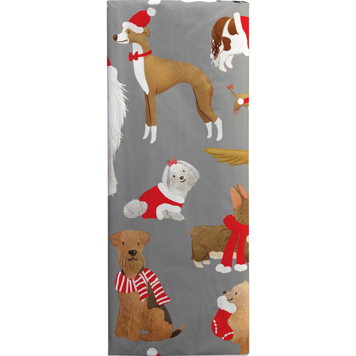 Santa's Helper Dogs 20" x 30" Christmas Gift Tissue Paper by Present Paper