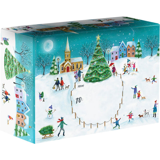 Village Small Christmas Printed Gift Mailing Boxes by Present Paper