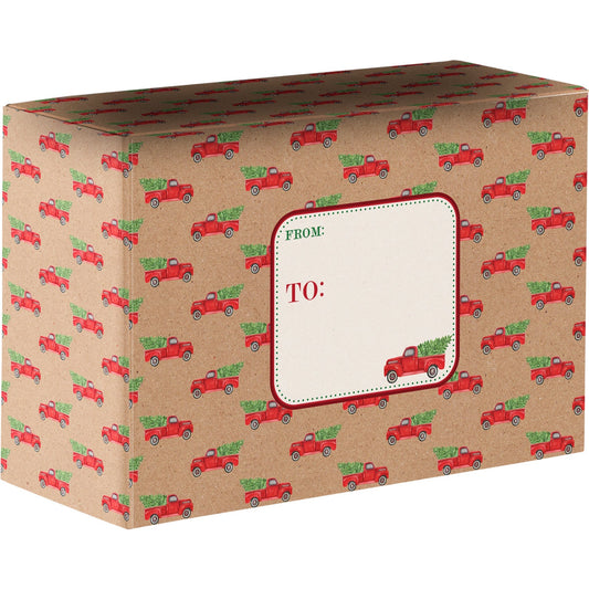 Red Pickup Truck Small Christmas Printed Gift Mailing Boxes by Present Paper