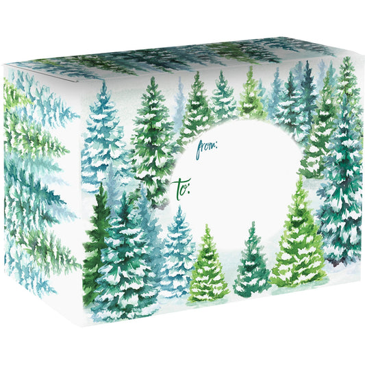 Snowy Trees Small Christmas Printed Gift Mailing Boxes by Present Paper