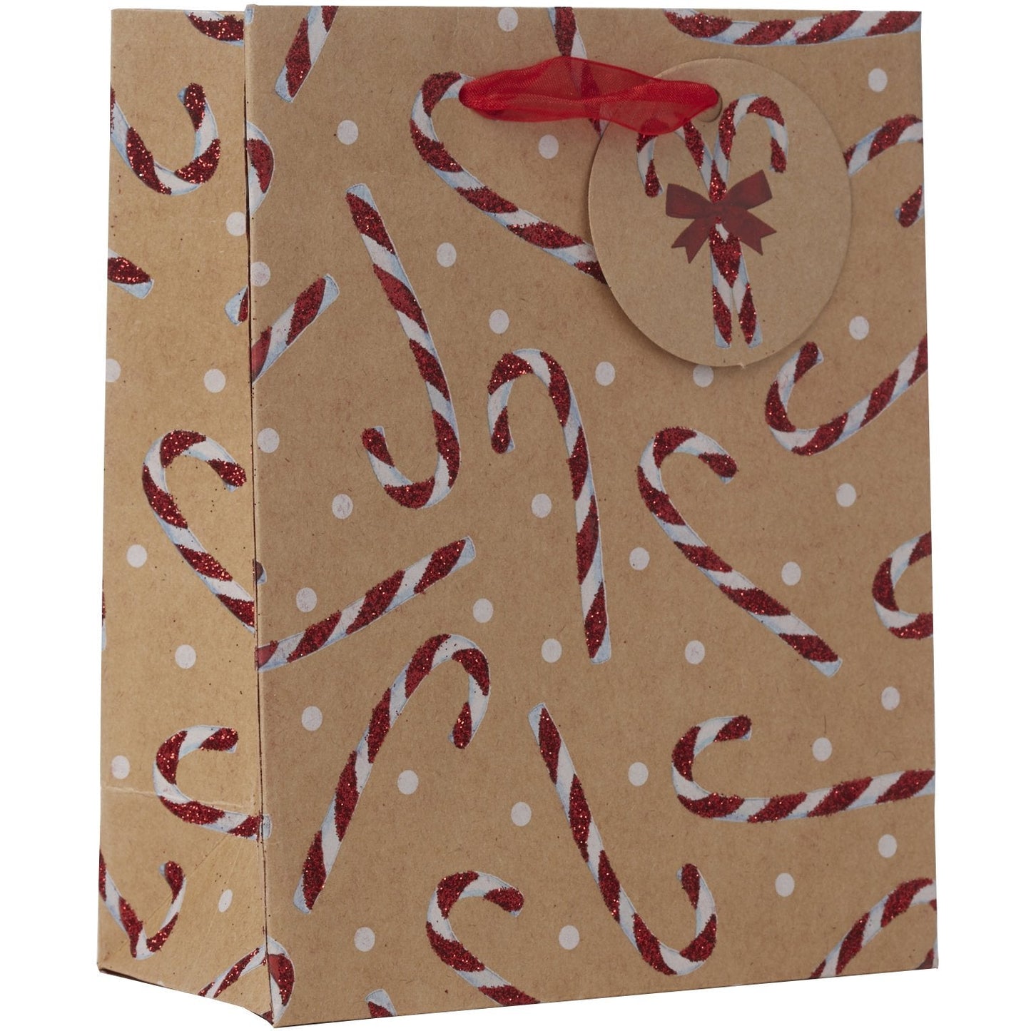 Small Natural Kraft Christmas Gift Bags, Candy Canes by Present Paper