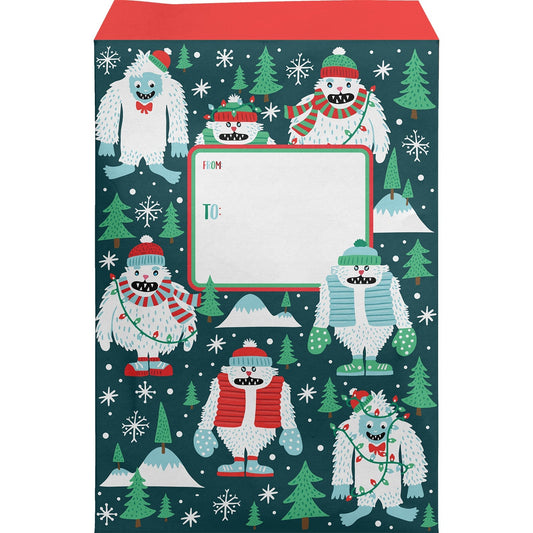 Small Christmas Printed Padded Mailing Envelopes, Yeti for the Holidays by Present Paper