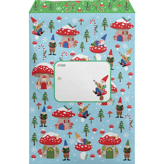 Small Christmas Printed Padded Mailing Envelopes, Holiday Gnomes by Present Paper