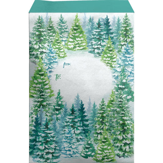 Small Christmas Printed Padded Mailing Envelopes, Snowy Trees by Present Paper