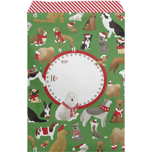 Small Christmas Printed Padded Mailing Envelopes, Santa's Dogs by Present Paper