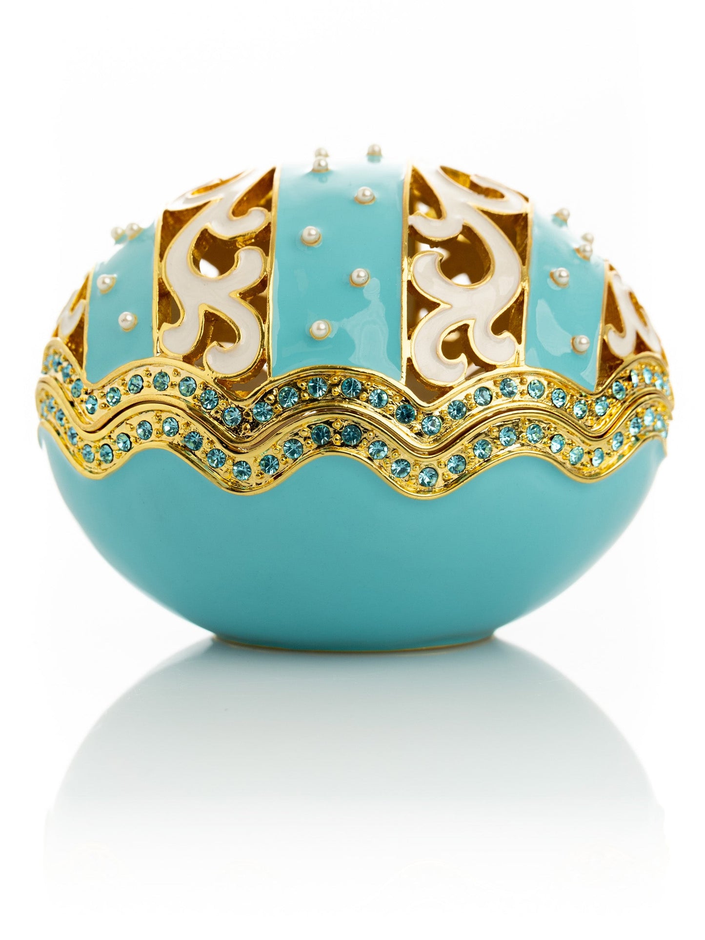 Turquoise Egg with pearls by Keren Kopal