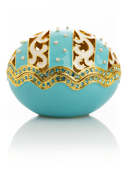 Turquoise Egg with pearls by Keren Kopal