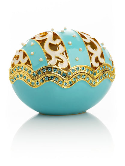 Turquoise Egg with pearls by Keren Kopal