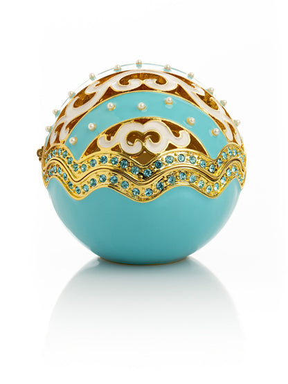 Turquoise Egg with pearls by Keren Kopal