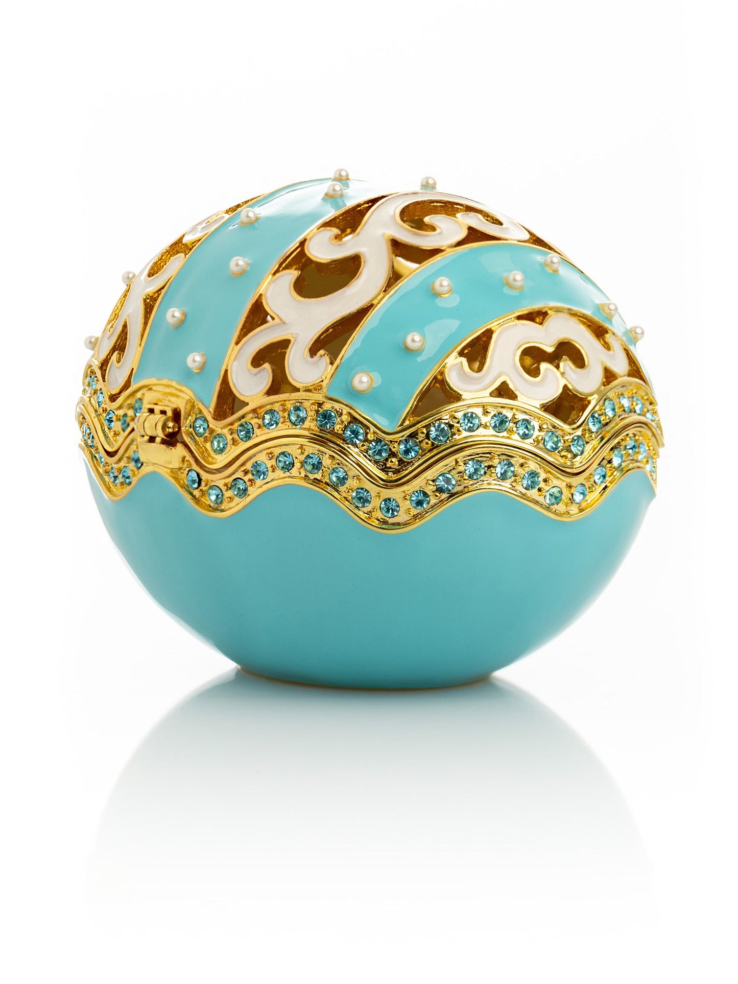 Turquoise Egg with pearls by Keren Kopal