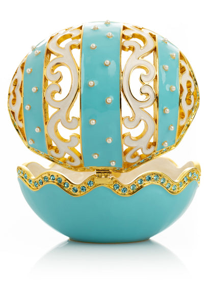 Turquoise Egg with pearls by Keren Kopal