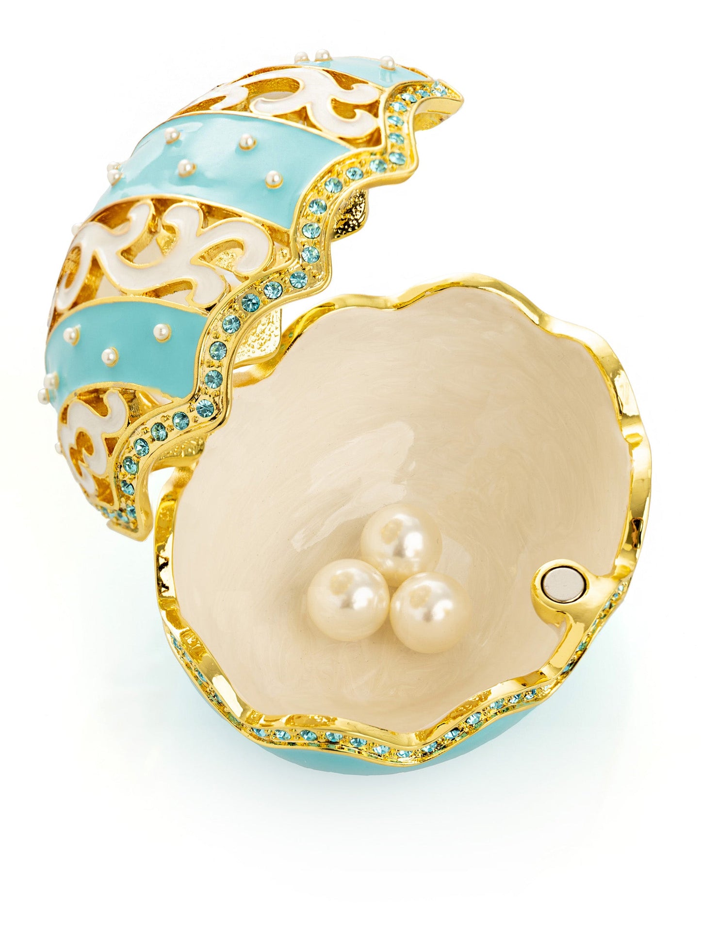 Turquoise Egg with pearls by Keren Kopal